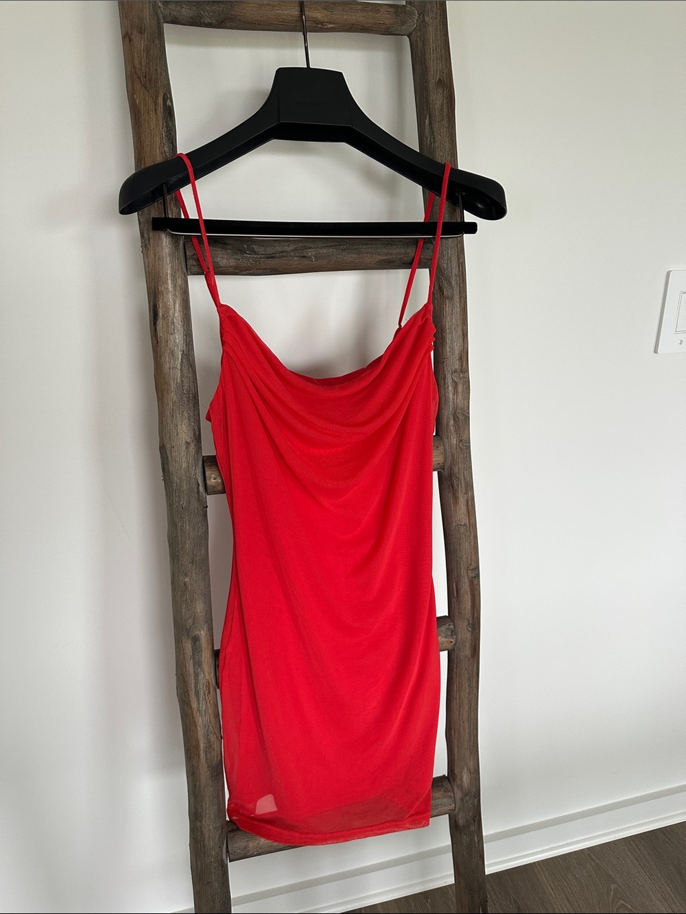 Forever 21 Bright Red Draped Slip Dress / XS-Small